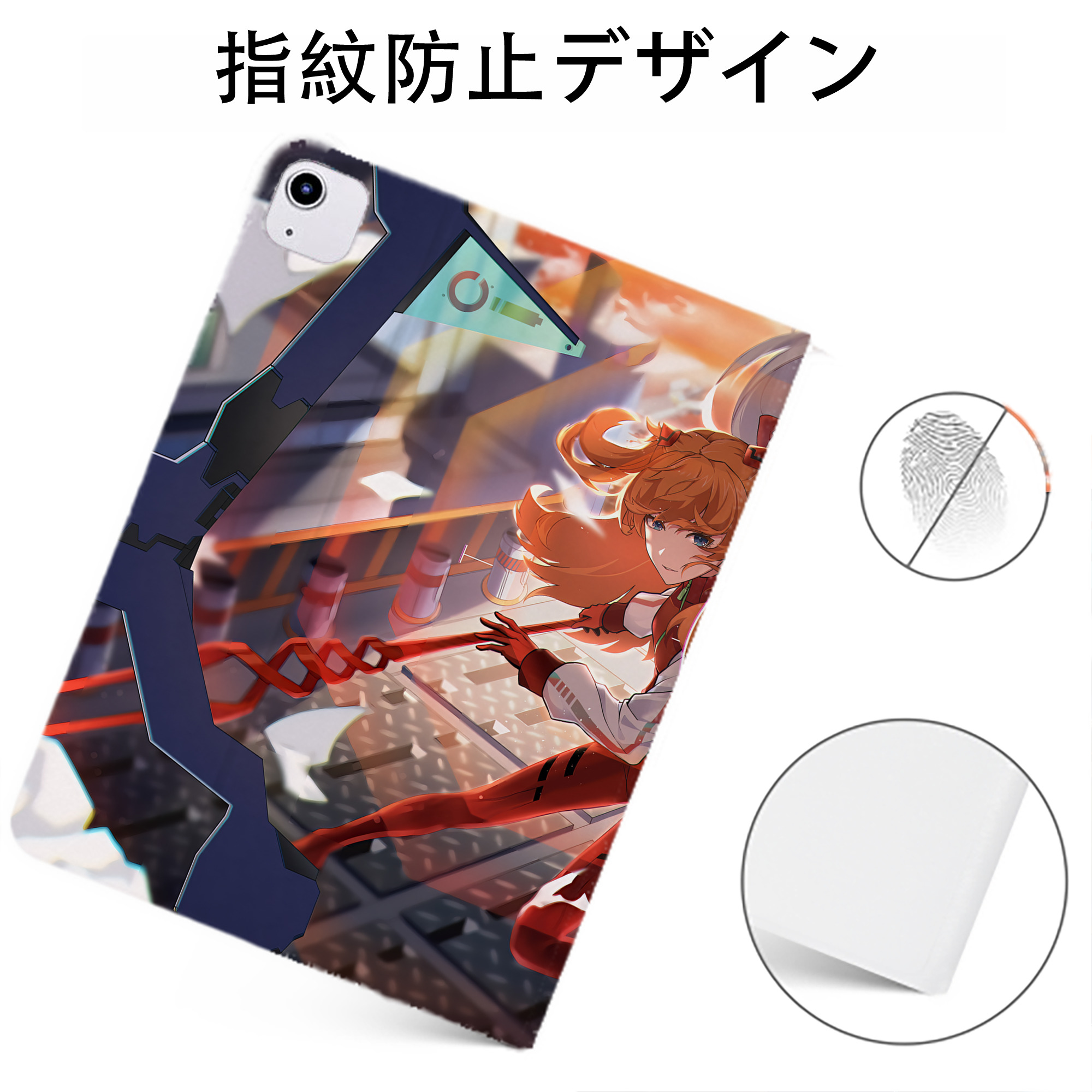 （画像用） EVA 新世紀エヴァンゲリオン IPadケース ペンホルダー付き ブックスタイルデザイン